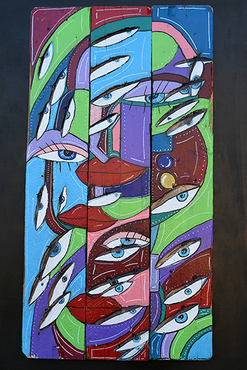 200,00 Euro<br>Catene<br>Acrilico su legno 90x60 cm