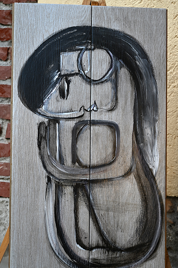 250,00 Euro<br>Solo io<br>Acrilico su ceramica 66x 35cm