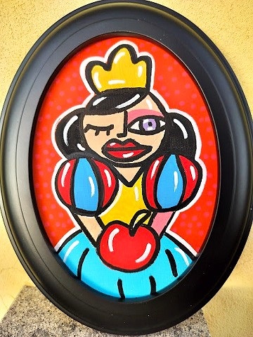 40,00 Euro<br>Biancaneve<br>acrilico<br>su<br>tela<br>12x7