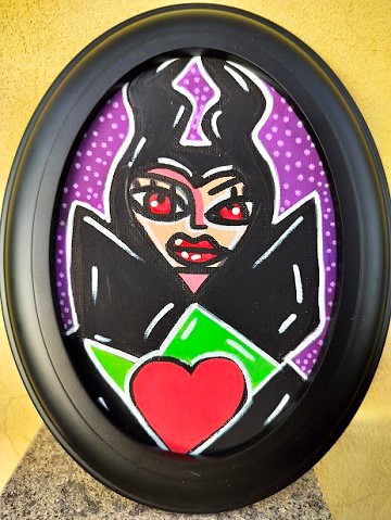 40,00 Euro<br>Malefica<br>acrilico<br>su<br>tela<br>12x7