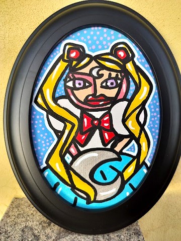 40,00 Euro<br>Sailormoon<br>acrilico<br>su<br>tela<br>12x7