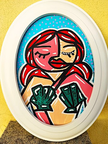 40,00 Euro<br>Sirenetta<br>acrilico<br>su<br>tela<br>12x7